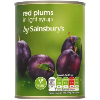 Sainsbury's Red Plums in Light Syrup (567g)