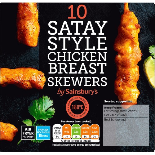 Sainsbury's Satay Style Chicken Breast Skewers (10 x 180g)