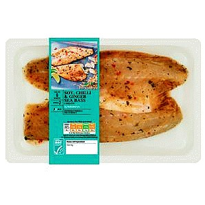 Sainsbury's Sea Bass Fillets ASC with Soy Chilli and Ginger (2 x 205g)
