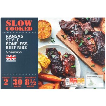 Sainsbury's Slow Cook Boneless Beef Ribs with BBQ Sauce (Serves 2) (515g)