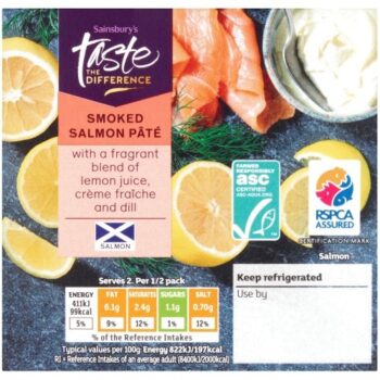 Sainsbury's Smoked Salmon Pate Taste the Difference (100g)