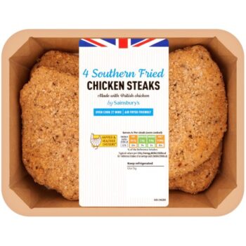 Sainsbury's Southern Fried Breaded Fresh British Chicken Steaks (4 x 500g)