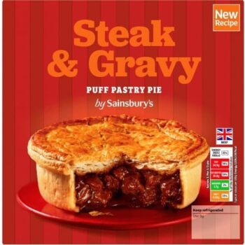 Sainsbury's Steak & Gravy Puff Pastry Pie (500g)