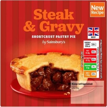 Sainsbury's Steak & Gravy Shortcrust Pastry Pie (200g)