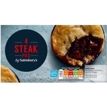 Sainsbury's Steak Pies (4 x 568g)
