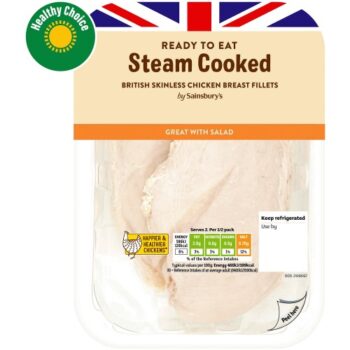 Sainsbury's Steam Cooked British Chicken Breast Fillets (2 x 220g)