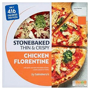 Sainsbury's Stonebaked Thin & Crispy Chicken Florentine (195g)