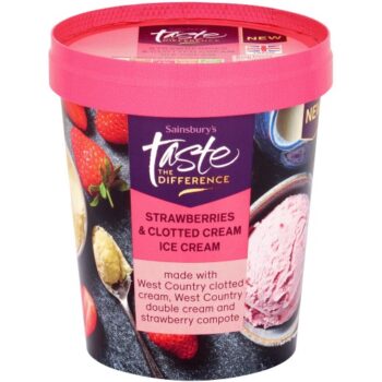 Sainsbury's Strawberries & Clotted Cream Ice Cream Taste the Difference (480ml)