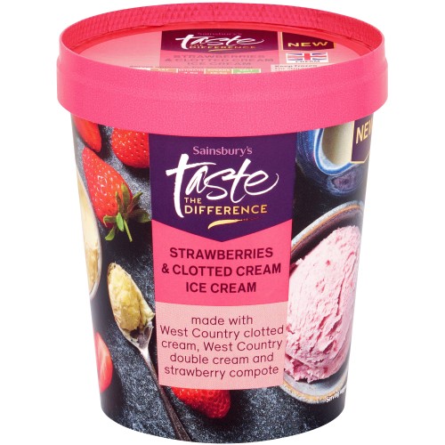 Sainsbury's Strawberries & Clotted Cream Ice Cream Taste the Difference (480ml)