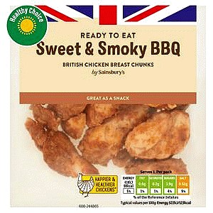Sainsbury's Sweet & Smoky BBQ Chicken Breast Chunks (80g)