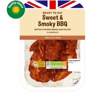 Sainsbury's Sweet & Smoky BBQ Cooked British Chicken Breast Mini Fillets (170g)