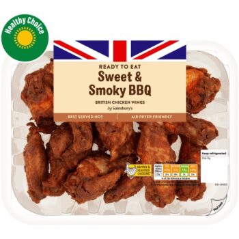 Sainsbury's Sweet & Smoky BBQ Cooked British Chicken Wings (525g)