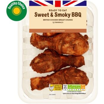 Sainsbury's Sweet & Smoky Cooked British Chicken Drumsticks (430g)