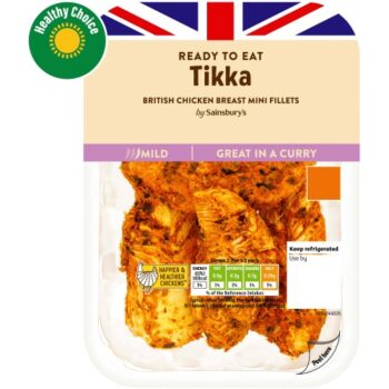 Sainsbury's Tikka Cooked British Chicken Mini Fillets (ready to eat) (170g)