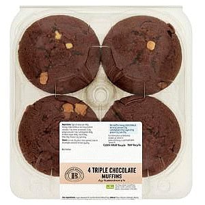 Sainsbury's Triple Chocolate Muffins (4)