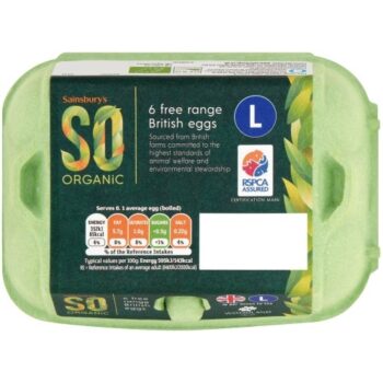 Sainsbury's Woodland Free Range Large Eggs SO Organic (6)