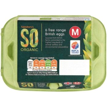 Sainsbury's Woodland Free Range Medium Eggs SO Organic (6)