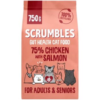 Scrumbles Gluten Free Complete Adult Dry Cat Food Chicken & Salmon (750g)