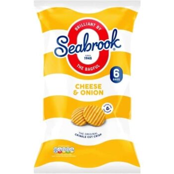 Seabrook Cheese & Onion Crinkle Cut Crisps (6 x 25g)