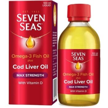 Seven Seas Omega-3 Fish Oil Plus Cod Liver Oil Max Strength (100ml)