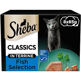 Sheba Classics Cat Food Tray Mixed Ocean Collection (8 x 85g)