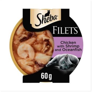 Sheba Fillets Wet Cat Food Tray with Chicken & Fish in Gravy (60g)