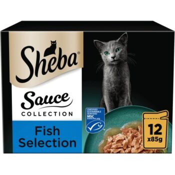 Sheba Fine Flakes Cat Food Pouches Fish in Gravy (12 x 85g)