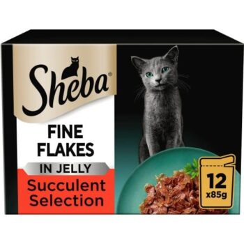 Sheba Fine Flakes Cat Food Pouches Succulent Jelly Selection (12 x 85g)