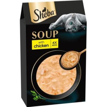 Sheba Premium Chicken Fillet Soup Wet Cat Food Pouches (4 x 40g)
