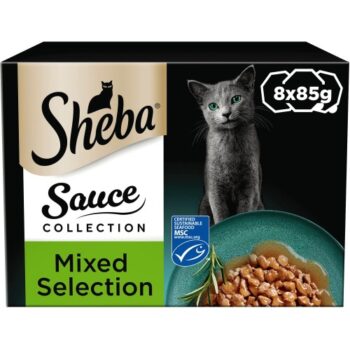 Sheba Sauce Lover Adult 1+ Wet Cat Food Trays Mixed Collection in Gravy (8 x 85g)