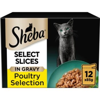 Sheba Select Slices Cat Food Pouches Poultry in Gravy (12 x 85g)