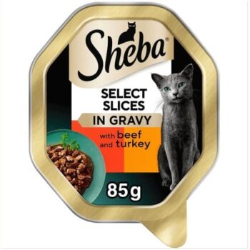 Sheba Select Slices Cat Food Tray Beef In Gravy
