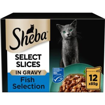 Sheba Select Slices Fish in Gravy Cat Food Pouches (12 x 85g)