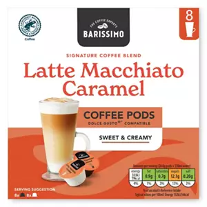 Signature Blend Latte Macchiato Caramel Coffee Pods 8 Pack