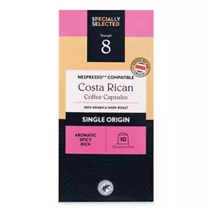 Single Origin 100% Arabica Dark Roast Costa Rican Coffee Capsules 10 Pack