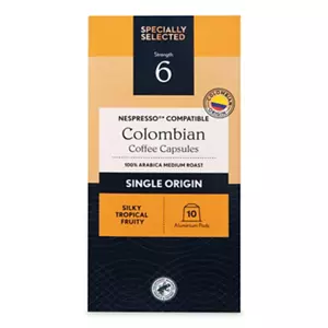 Single Origin 100% Arabica Medium Roast Colombian Coffee Capsules 10 Pack