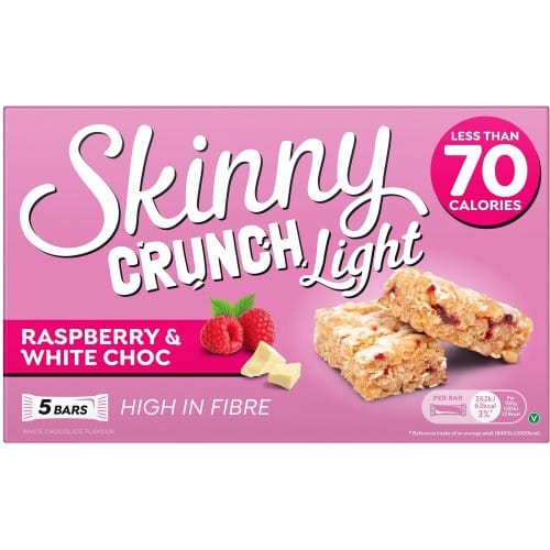 Skinny Raspberry & White Chocolate Crunch Bars (5 x 19g)