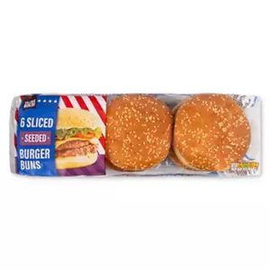 Sliced Seeded Burger Buns 6 Pack