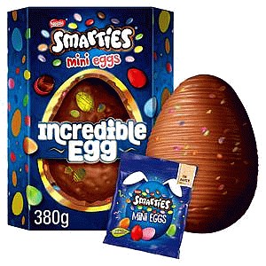 Smarties Mini Eggs Extra Large Incredible Milk Chocolate Easter Egg (380g)