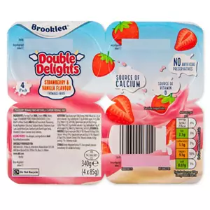 Strawberry & Vanilla Flavour Double Delights Fromage Frais 4 Pack