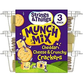 Strings & Things Munch Mix Cheddar Cheese & Crunchy Crackers (3 x 90g)
