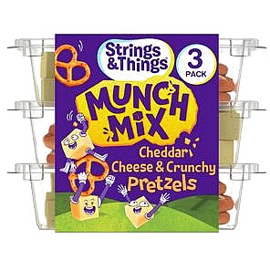 Strings & Things Munch Mix Cheddar Cheese & Crunchy Pretzels (3 x 90g)