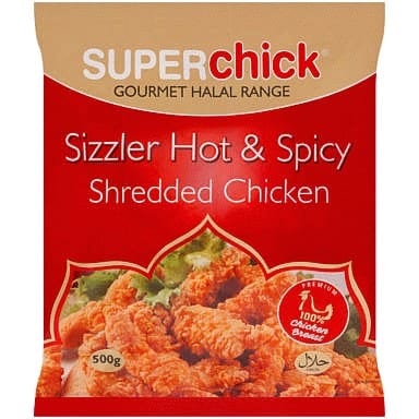 Super Chick Sizzler Hot & Spicy Shredded Chicken (500g)
