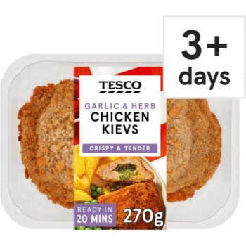 Tesco 2 Garlic and Herb Chicken Kievs (270g)