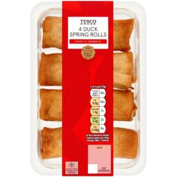 Tesco 4 Duck Spring Rolls (141g)
