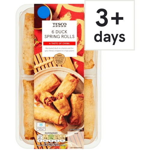 Tesco 6 Duck Spring Rolls (216g)