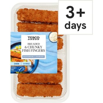 Tesco Breaded 6 Chunky Fish Fingers (300g)