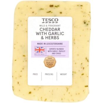 Tesco Cheddar With Garlic & Herbs (180g)