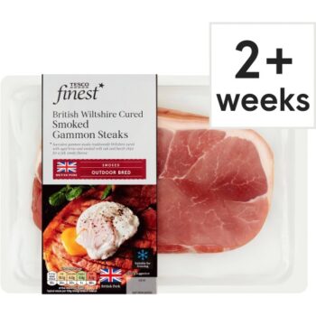 Tesco Finest British Wiltshire Cured Smoked Gammon Steaks (460g)