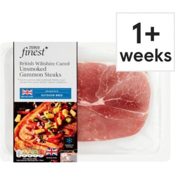 Tesco Finest British Wiltshire Cured Unsmoked Gammon Steaks (2 x 460g)
